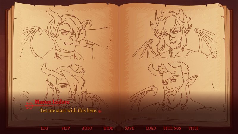 My Incubi Harem — Sketchbook of male fantasy character concept art — My Incubi Harem game screenshot.