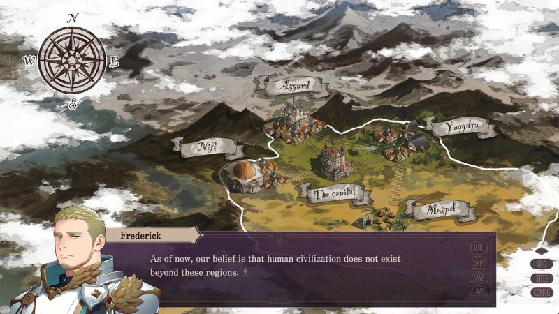Norn's Dine — Hand-drawn map of a fantasy settlement in the roleplaying visual novel — Norns Dine game screenshot.